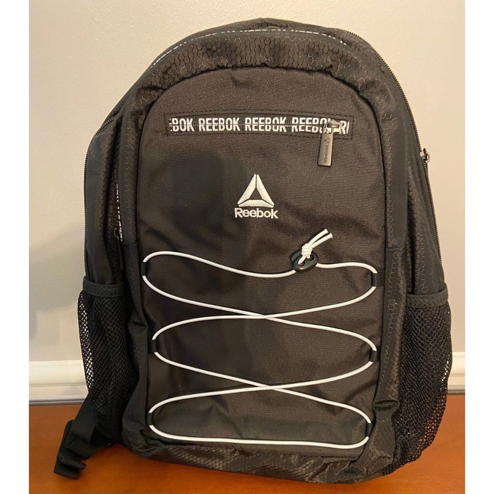 Reebok Black Backpack with White Trim